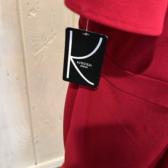 Kasper Crimson Red Flutter Sleeve Sheath Dress NWT - Picture 7 of 14